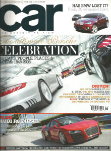 CAR MAGAZINE 2008 JUNE - R8 DIESEL, PORSCHE SPECIAL, MORGAN LIFECAR